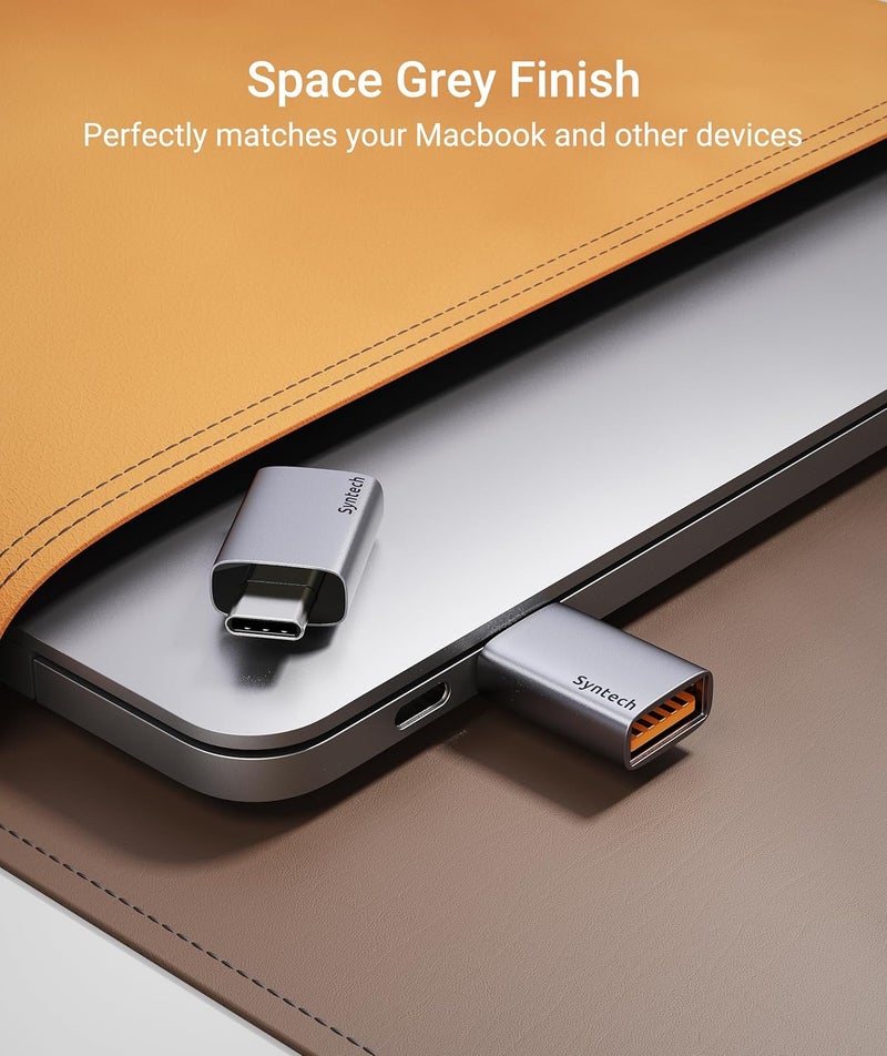 Syntech محول USB C إلى USB (عبوة 2)، 10Gbps USB3.2 الجيل 2 مناسب بجانب بعضه، محول ذكر نوع C إلى أنثى 3.2 متوافق مع iPhone 17 16 Pro Max/iPad/iMac/MacBook Pro وأجهزة Thunderbolt 4/3 - Image 5